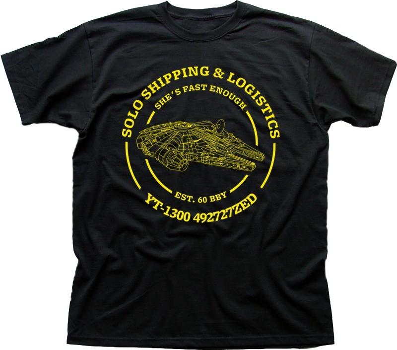 STAR WARS inspired Han Solo Shipping Logistics Millennium Falcon t-shirt 9408 S разноцветный