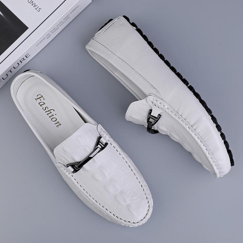 Fashion Genuine Leather Mens Loafers Crocodile Pattern Fashion Casual Shoes Comfortable Man Slip on Flats Lightweight Soft Driving Shoes