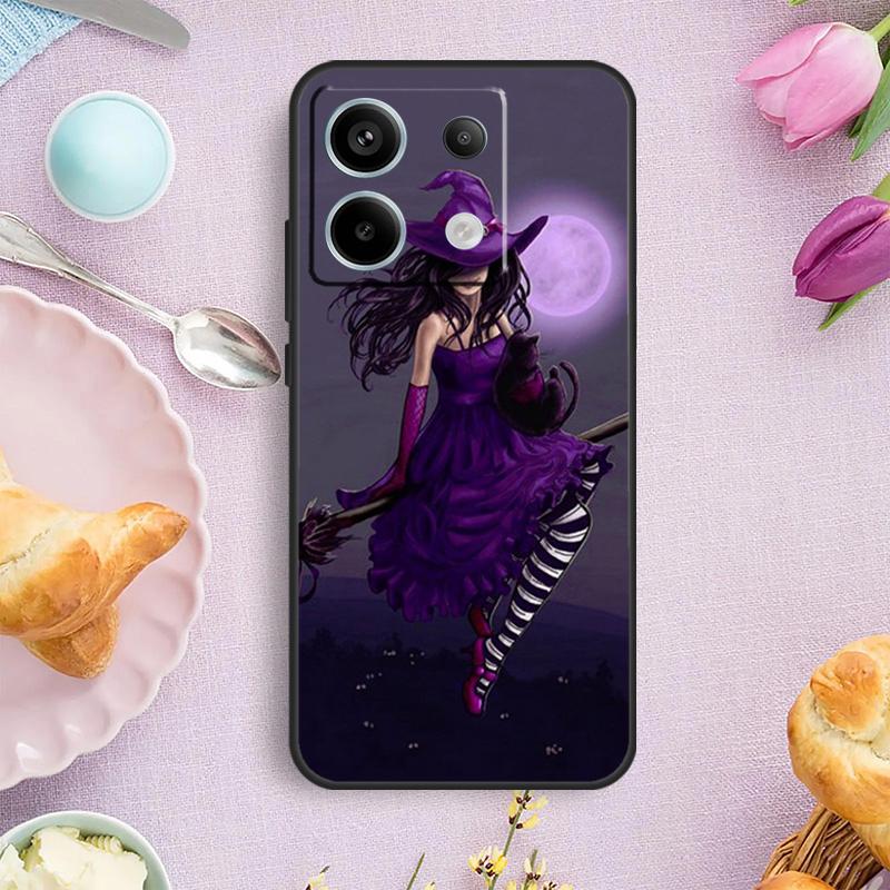 Coque Horreur Sorcière Lune Halloween Pour Xiaomi Redmi Note 14 10 11 12 13 15 Pro Plus Coque Pour Redmi 15 15C 13C 12C 10C 14C