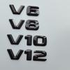 2015 3D Sharp V6 V8 V10 V12 Lettres Chiffres ABS Emblème de Voiture Garde-boue Badge de Décharge Plaque Nom Logo Autocollant Chrome Noir