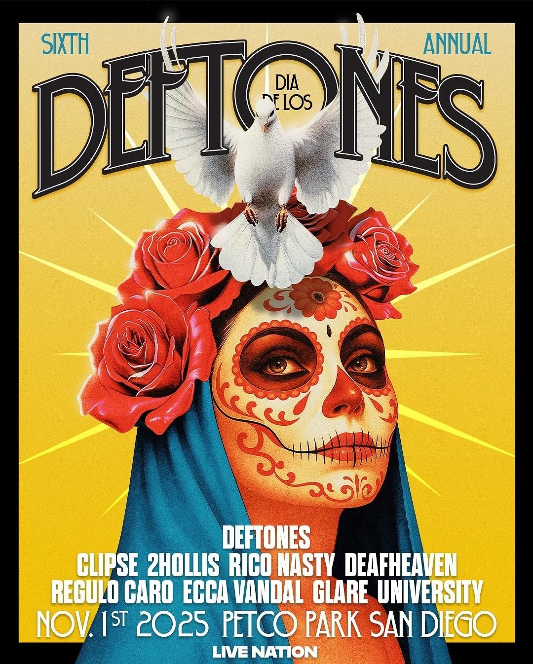Poster!! Deftones Dia De Los Sixth Annual Music Poster At Petco Park In San Dieg S