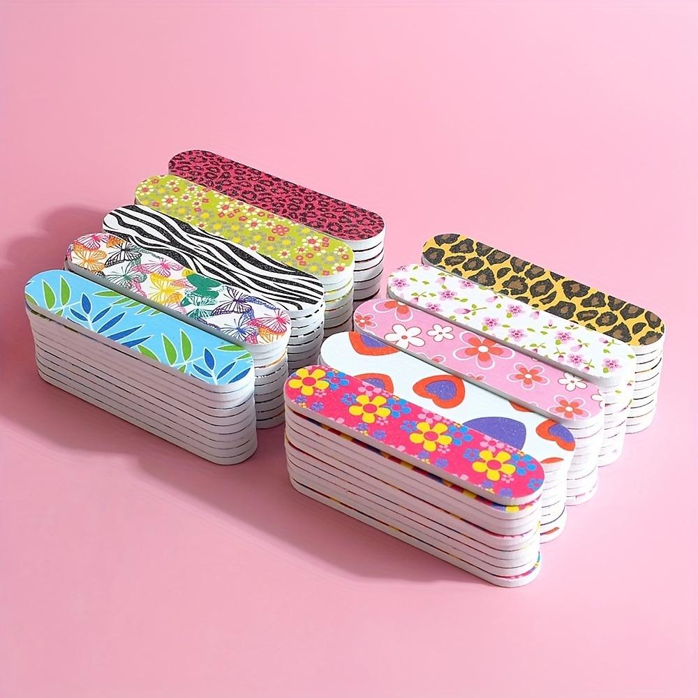 5Pcs Nail Files Double Sided Boards Mini Fingernail Files Colorful Manicure Pedicure Tool