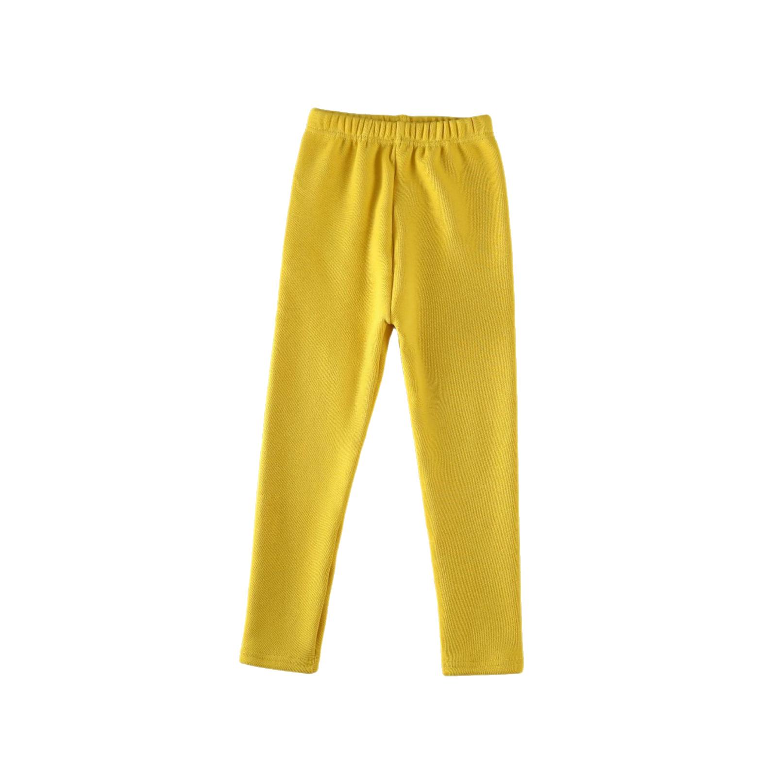 

Kids Fleece Leggings - Thickened Slim Fit Pants 160 жёлтый