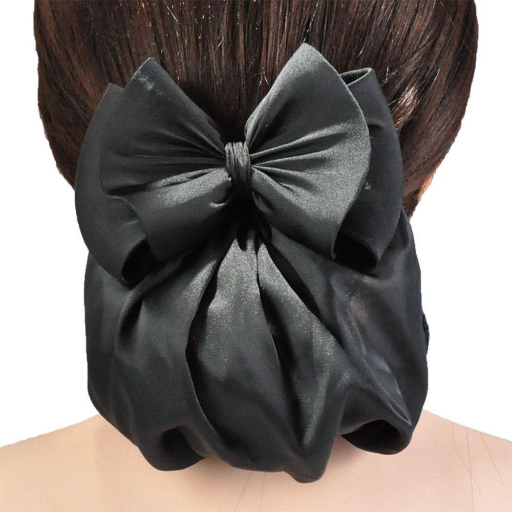 

Sweet Ruffled Edges Hair Net Korean Style Hairgrips Cover Net Vintage Bow Snood Waiter Style 2