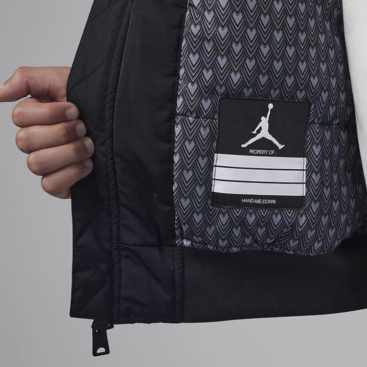 Jordan Chinese New Year Logo Embroidered Casual Jacket Kids Jackets Dark-Smoke-Gray HJ8053-070