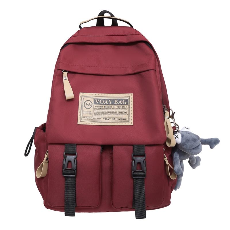 

Рюкзак для мальчиков и девочек с буквенным принтом большой емкости, школьный рюкзак для школьников красный