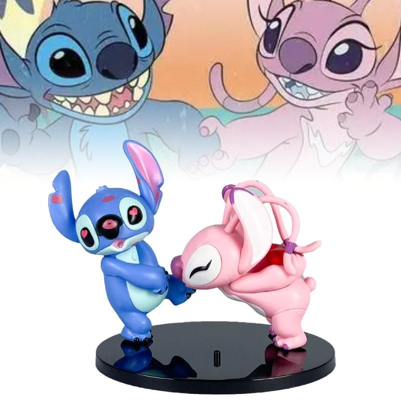 Entzückende Anime Stitch Angel Paar Figuren Pvc Modelle Perfekt für Autodekoration