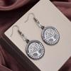 Women's Rhinestone Tree of Life Earrings - Vintage Alloy Hollow Design, Ideal Christmas Gift