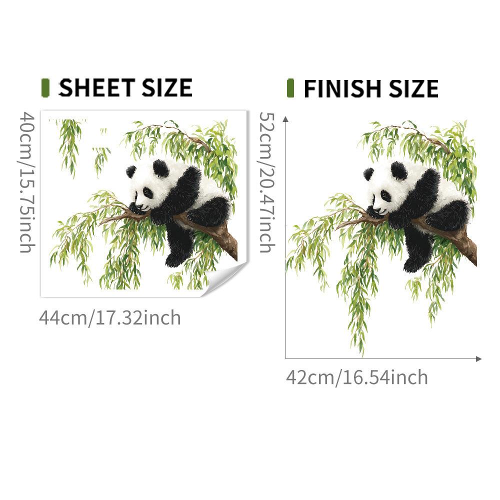 

Cartoon Panda Climbing Tree Waterproof Oil Proof Self Adhesive PVC Wall Sticker for Living Room Decor 40x44cm разноцветный