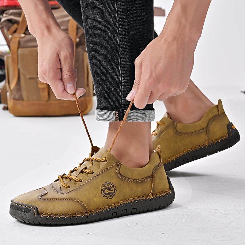 38-48 Scarpe da Uomo Oversize Fatte a Mano in Pelle, Scarpe Casual Basse Scarpe Casual alla Moda in Pelle