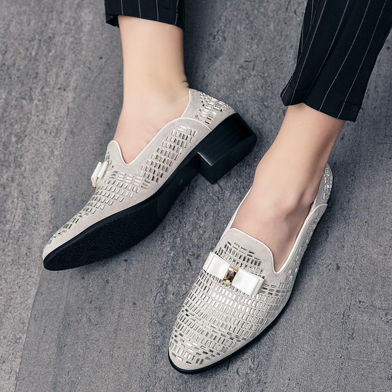 Shoes for Men Leather Casual Shoes Outdoor Club Party Spring Trend Print Flat Skate Shoes Cool Slip-on Loafers Big Size 48