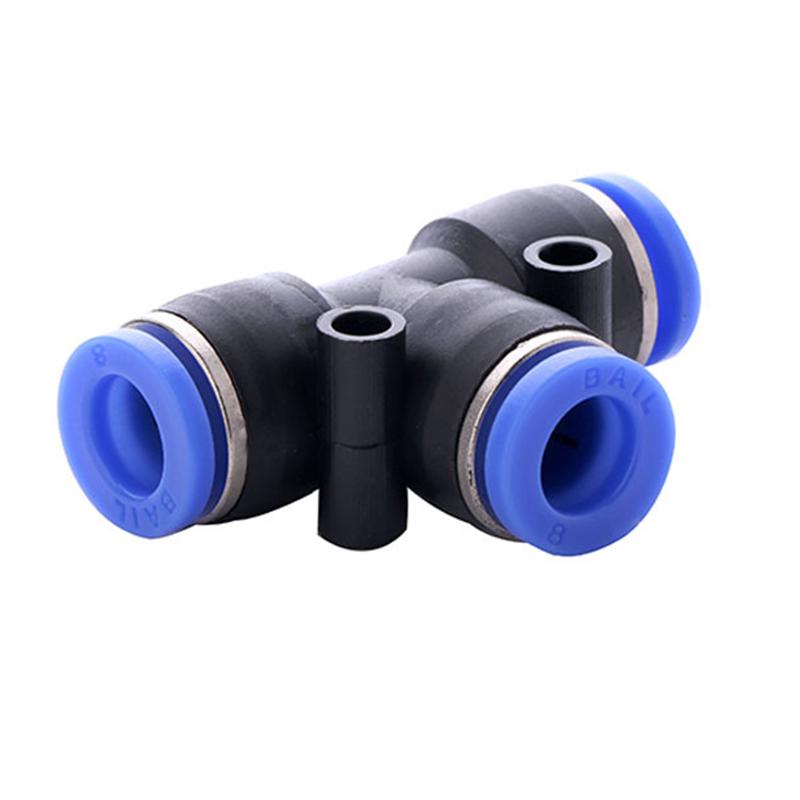 10 Pcs 6mm Pipe Connector Tee Union Connectors 3 Way T T Type PVC Union Pneumatic Connectors Air Pneumatic Quick Connector