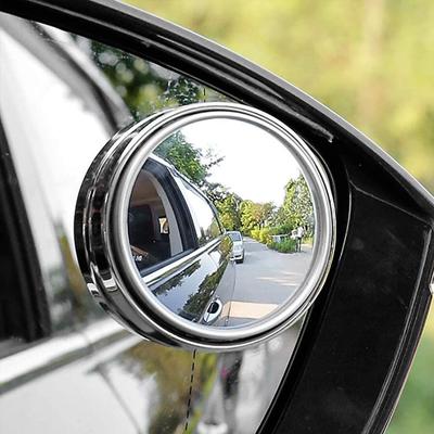 Регульоване Автомобільне Дзеркало Заднього Виду Кріплення на Присосці 360 Градусів Обертання Ширококутне Кругле Рамкове Дзеркало для Чіткого Огляду Сліпої Зони 2 шт.
