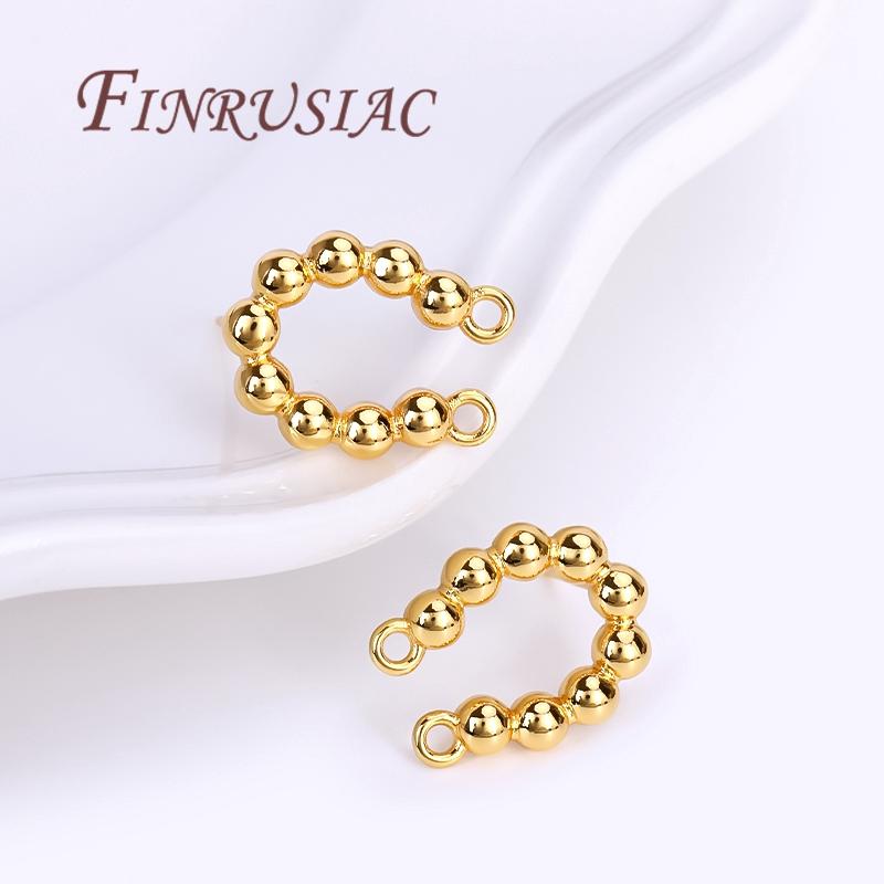 Orecchini a Perno Placcati Oro 18K Reale Basi per Perni con Supporto per Ciondolo a Perla Accessori per la Creazione di Orecchini Fai da Te