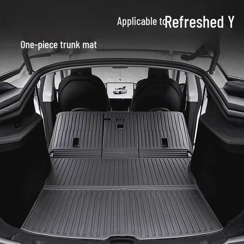 25 Tesla Trunk Integrated Mat for Model Y/3: New Version Rear Trunk Mat & Backrest Pad