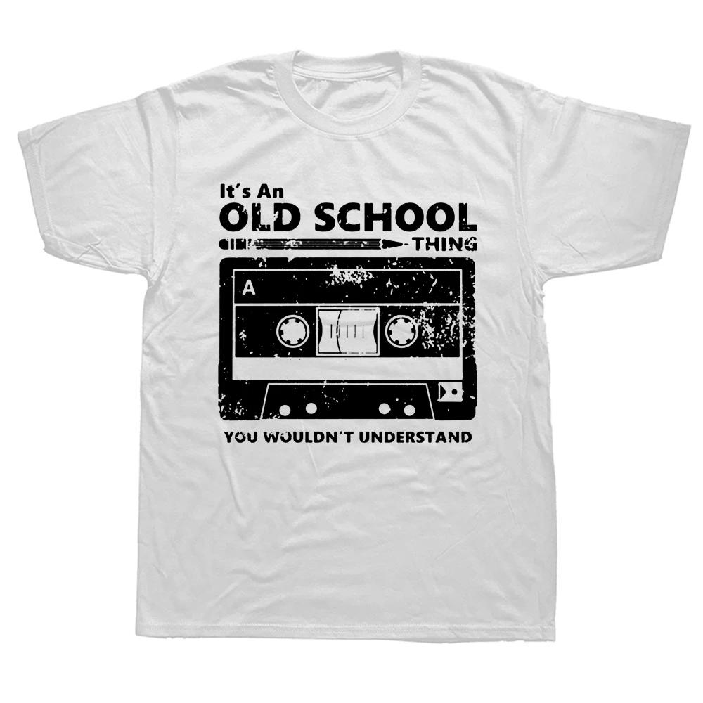 Funny Cassette Tape Headphones Old School Dj T Shirts Graphic Cotton Streetwear Short Sleeve Birthday Gifts Summer Style Tshirt