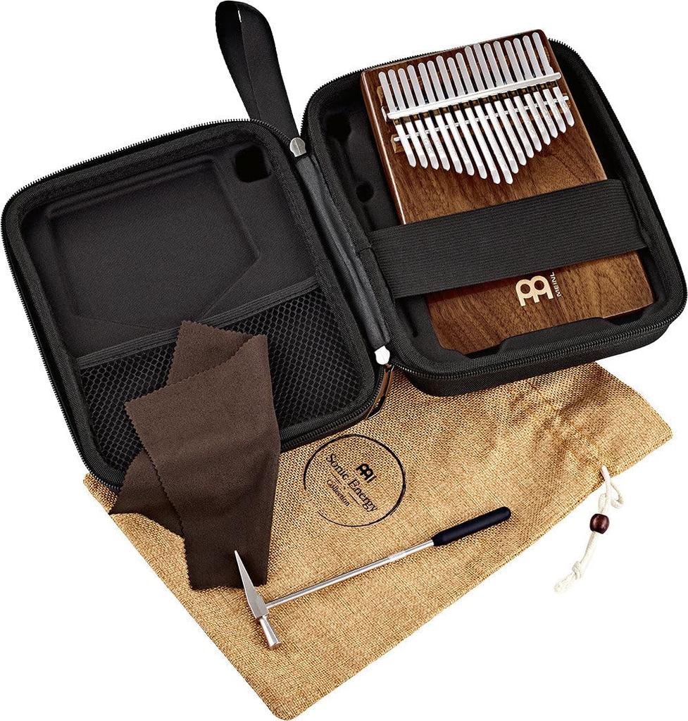 MEINL Sonic Energy Collection Kalimba Solid Kalimba Black Walnut 17 Keys C Major Scale KL1701S Hammer (Exclusive Case/Bag/Cross/Tuning Included) []