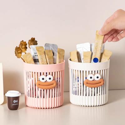 2 Stuks Cartoon Penhouder Schattige Grote Mond Bureau-Organizer voor Thuis Kantoor Multi-Gebruik Opbergruimte voor Pennen Make-up Kwasten Creatief Cadeau voor Kinderen Volwassenen