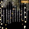 Shatterproof Acrylic Snowflakes Clear Simulation Xmas Tree Ornaments  Party Decor