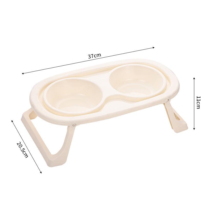 Stainless Steel Dog Bowl Foldable Cute Cat Bowl Double Bowl Leak-Proof Pet Bowl Cat And Dog Feeding Bowl Dog Rice Bowl