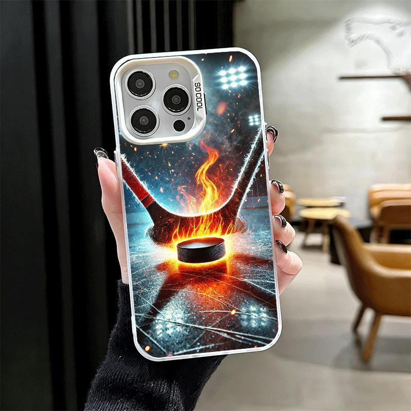 

Ice Hockey Rink Sport Shockproof Phone Case for iPhone 17 Air 16 16E 15 Pro Max 14 Plus 13 Mini 12 Back Cover Anti Fall Fundas iPhone 15 Pro Max