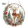 Christmas Snowman Gift Ideas Xmas Hanging Ornament, Round Acrylic Santa Reindeer Seasonal Winter Room Decor Door Sign for Festive Window Wall Holiday