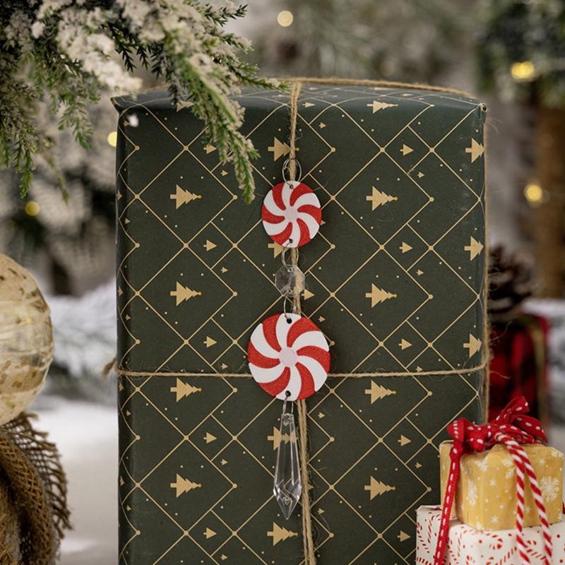 Set of 15 Elegant Christmas Tree Hanging Pendant Festival Candy Cane Cone Hanging Charm for Christmas Tree Decoration