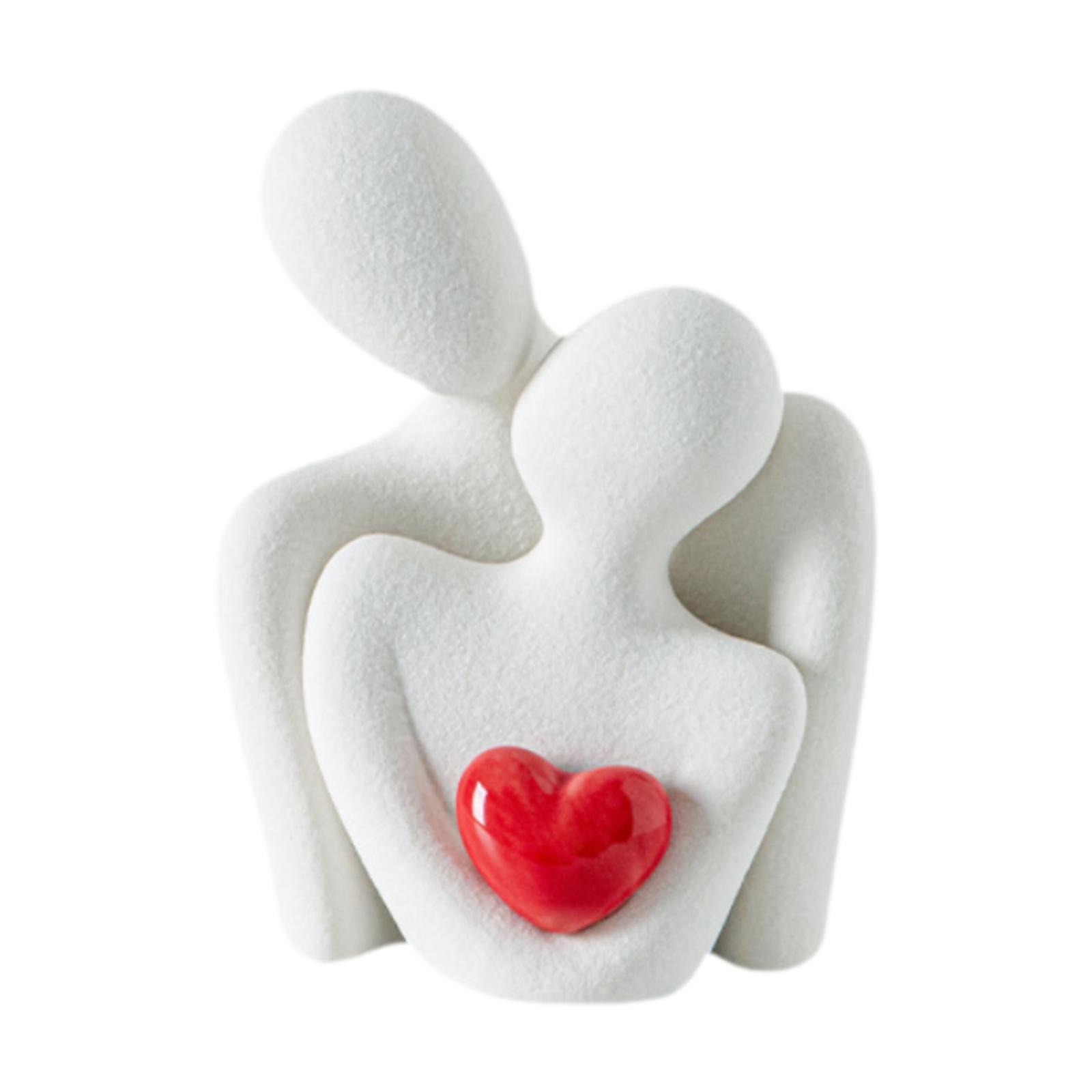 

Abstract Ceramic Embracing Couple Figurine Anniversary Gift Romantic Valentines Day Gift for Living Room Decor Decorative
