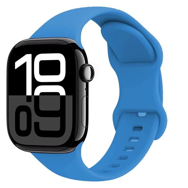 Silicone Strap for Apple Watch Band 45mm 41mm 44mm 40mm 49mm Series 10 46mm 42mm Bracelet for iWatch Ultra 9 8 7 6 5 4 SE2 Strap