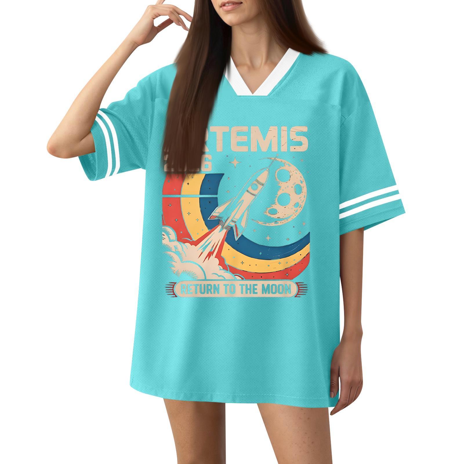 Women s Fashion Short-Sleeved V-Neck Printed Sports T-Shirt XXXL