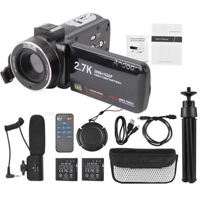 2.7K Digital Video Camera Camcorder DV Recorder 48MP 16X Digital Zoom 3.0 Inch IPS Touch Panel Supports Face Detection