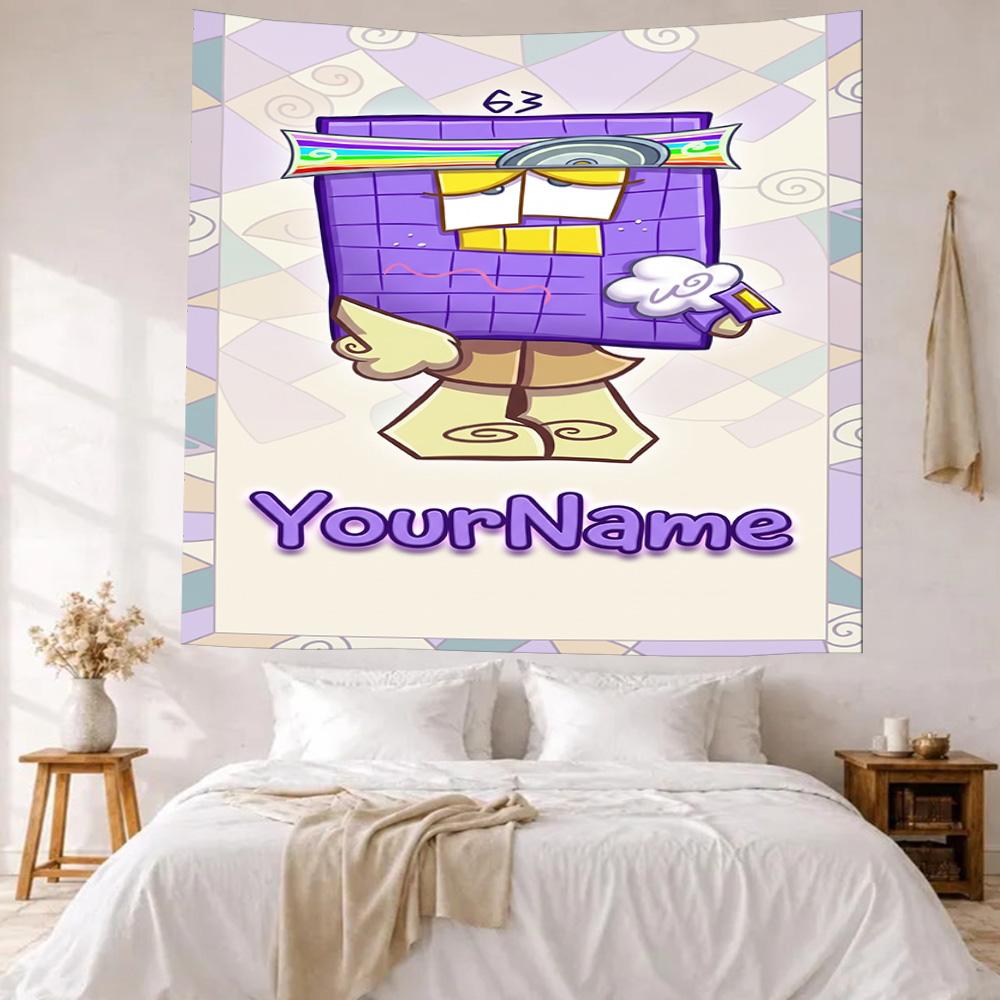 Numberblocks Vlastní jméno Nástěnná dekorace Gobelín Umění Pro památku mazlíčka Narozeniny Svatba Párty Pozadí Rodinný dárek