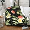 Guam Flower Hibiscus Decal Throw Blanket Soft Cozy Warm Micro Sherpa Flannel Blanket for Bed Sofa Couch Bedroom,gifts,All Season