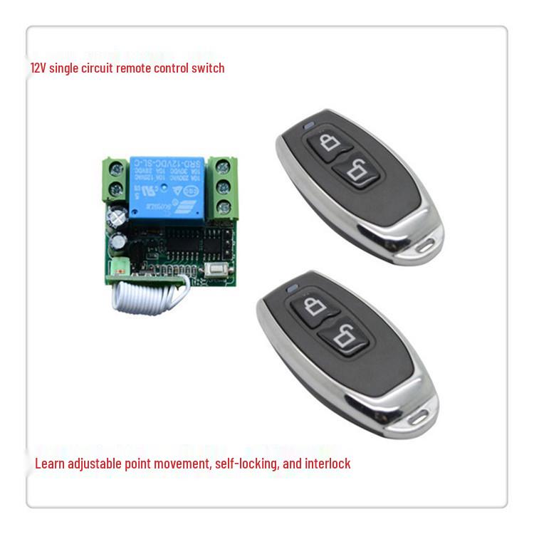 Aoke 12V Remote Control with Metal Mini Chili 2-Key Switch for Exhaust Valve Single Channel Remote Switch