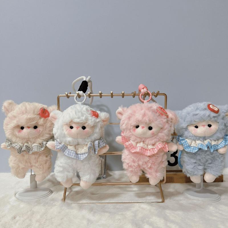 Cute Fluffy Plush Lamb Keychain Soft Touch Safe Material Pendant for Backpack Decor Kindergarten Kids Small Gifts