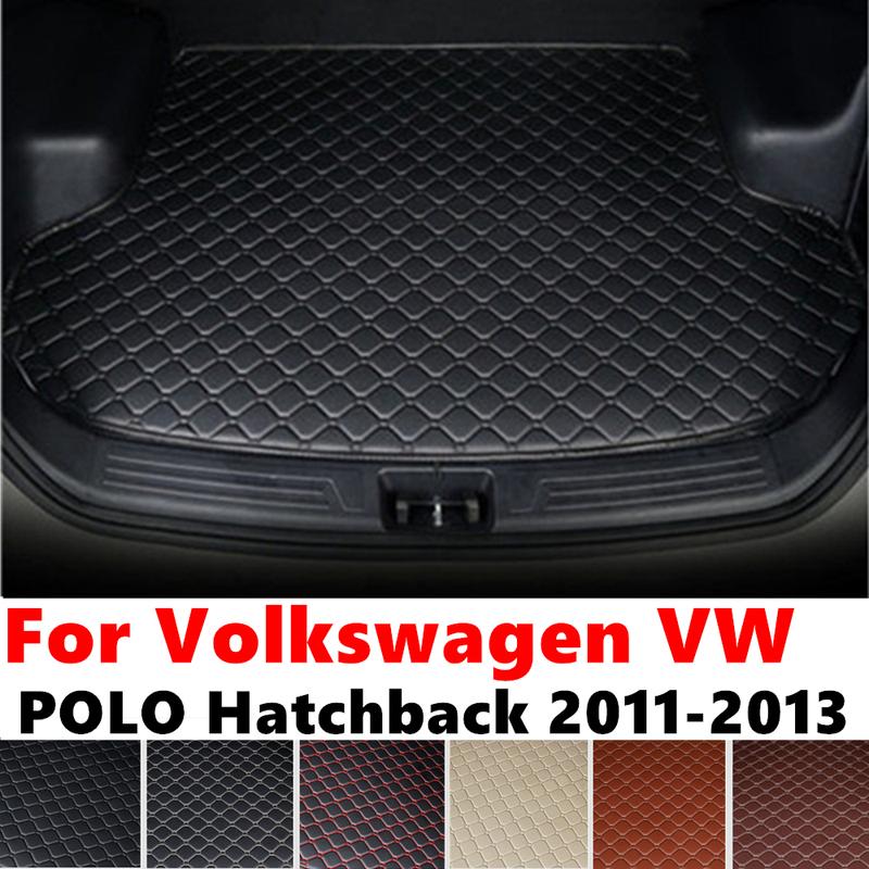

Коврик в багажник автомобиля Volkswagen VW POLO Hatchback 2013 2012 2011 Крышка заднего багажника Аксессуары для интерьера Накладка на задний багажник Brown