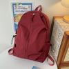 Schoolbag Women's Solid Color Backpack For Middle School Students