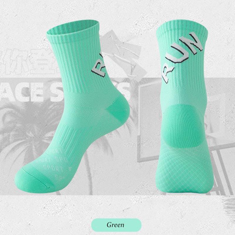 

1/3/5 пар новых носков для занятий спортом на открытом воздухе, марафона, всесезонного бега, для мужчин/женщин, цветные, быстросохнущие, для тренировок, фитнеса 39-44 зелёный