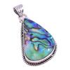 Natural Abalone Shell Gemstone 925 Solid Sterling Silver Gift Pendant 1.75" n0T49