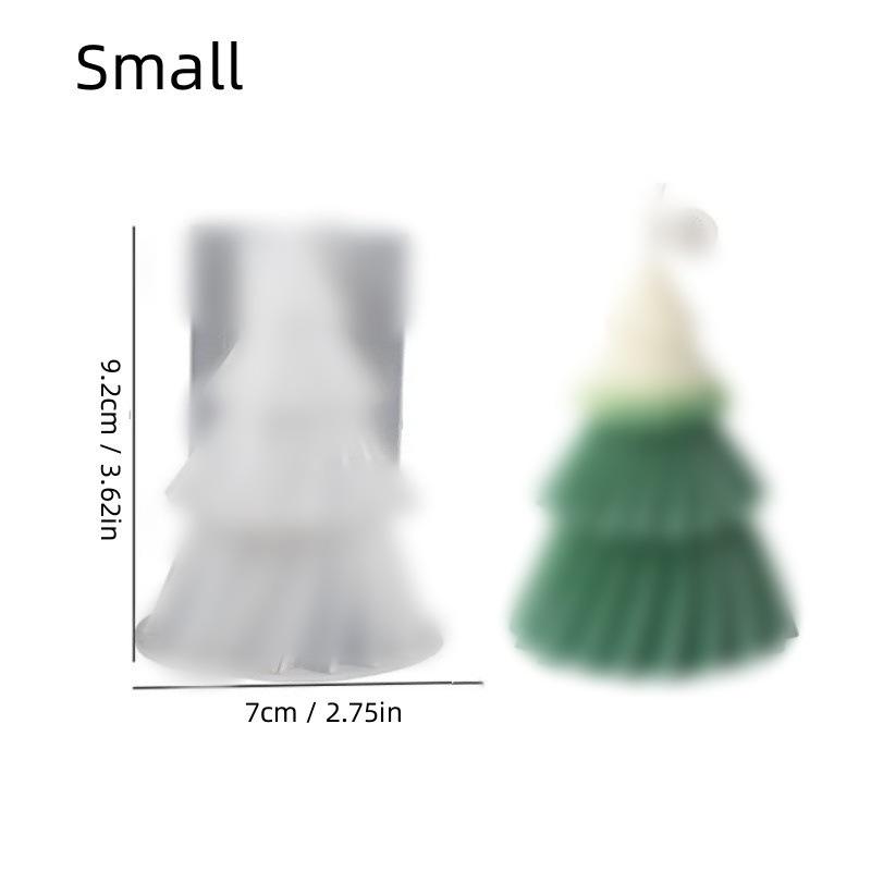 Silikonová forma na svíčku Vánoční strom z cedru pro DIY aromaterapii a sváteční dekoraci