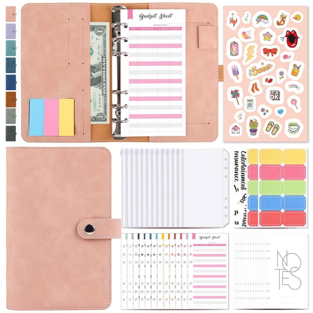 Money Budget Planner Binder With Zipper Envelopes Cash Envelopes For Budgeting Money Organizer For A6 Cash Budget Binder