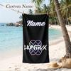 Kpop Demon Hunters Custom Name Printed Beach Towel Personalized Soft Towel For Swimming Beach Travel