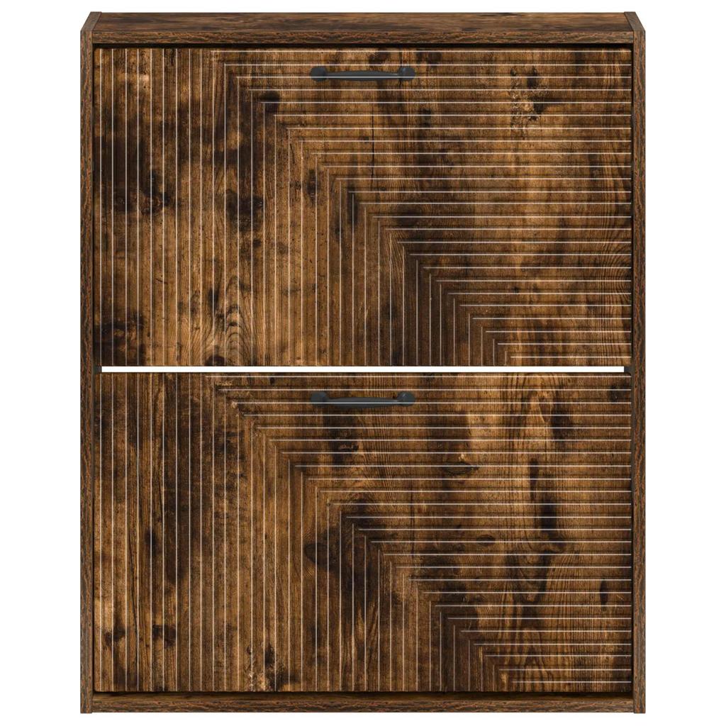 Wall Mounted Shoe Cabinet HAARLEM 71 X 17 X 86 Cm Smoked Oak