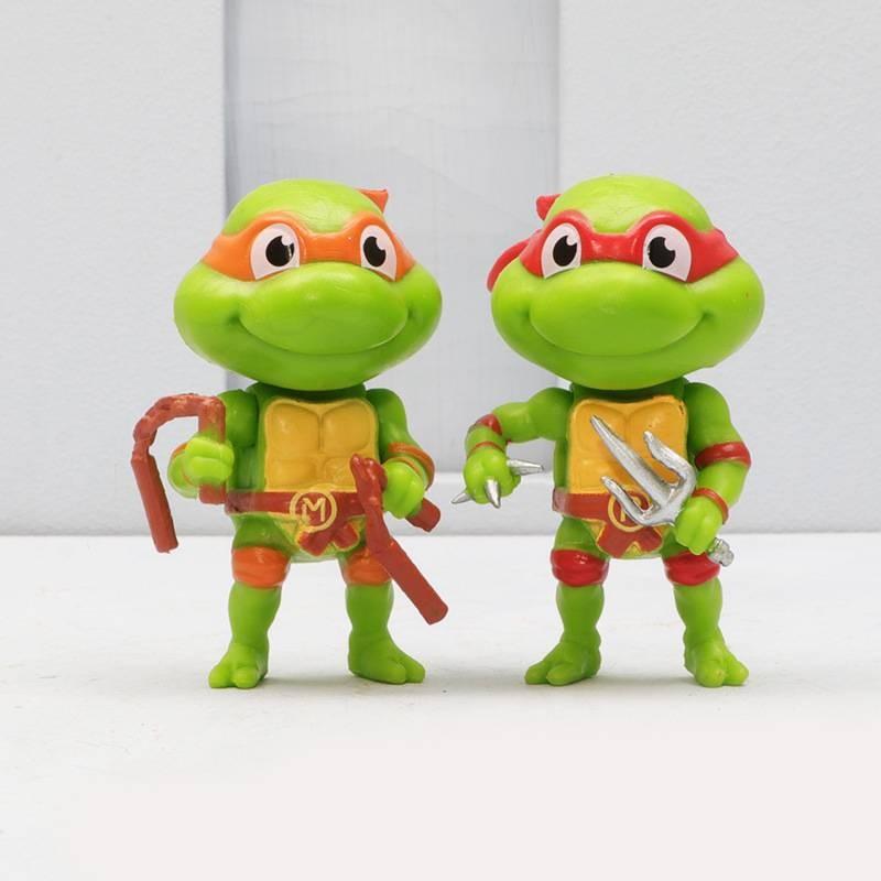 Adorable Set Of 12 Mini Raphael Ninja Turtles Pvc Figurines Perfect For Collectors