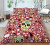 Bed Cover Home Bedclothes Bedding Set 2/3pcs 3D Skull Printing Microfiber Washable Bed Quilt Cover Set