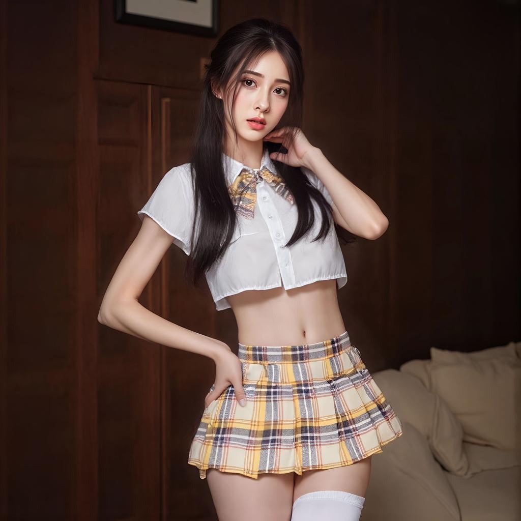 Sexy Campus Flirting JK Uniform Role Playing Pure Desire Wind Passion Temptation Tight Fold Skirt Erotic Underwear