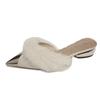 Fashion 2025 NEW High Quality Simple Fashionable Pointed Toe Block Heel Slippers Indoor Outdoor Wear Comfortable Half Slippers