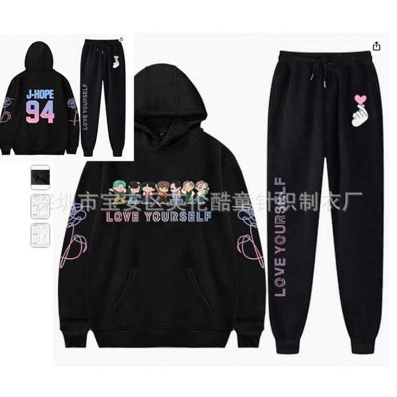 Mens Oversized Hooded Sweatshirt Jogger Pants Set With Front Back Print - 2025 Casual Streetwear