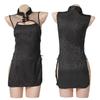 Large size pure desire style cheongsam uniform high sense temptation retro spring and autumn thin sex pajamas nightdress suit women