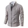 Winter Herren Strickjacke Pullover Jacke Stehkragen Gestrickt Dick Gestrickter Pullover